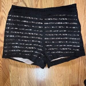 Lush Black Lace Women Shorts